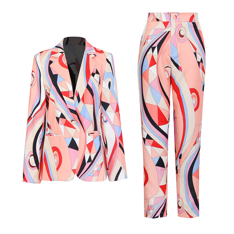 One-Button Blazer + High-Waisted Straight-Leg Pants