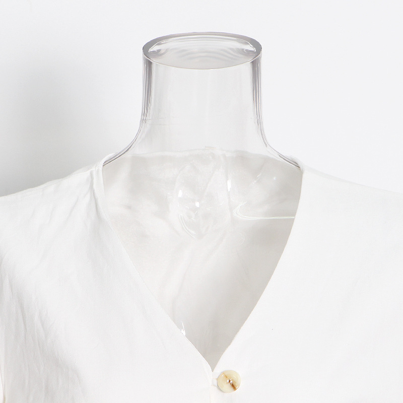 Single-Breasted V-Neck Shirt + High Waist Wide Leg Pants