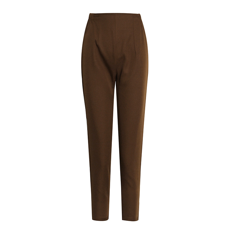 Splicing Sleeveless Tie Belt Vest + High Waist Straight Pants