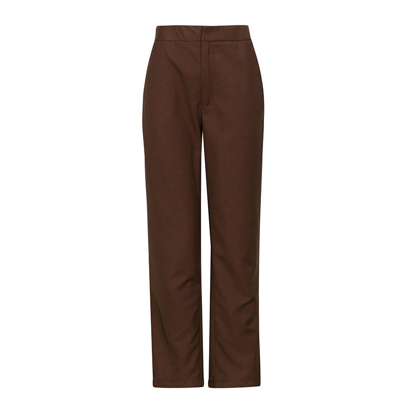 Waist-Skimming Solid Suit + High-Waisted Pants