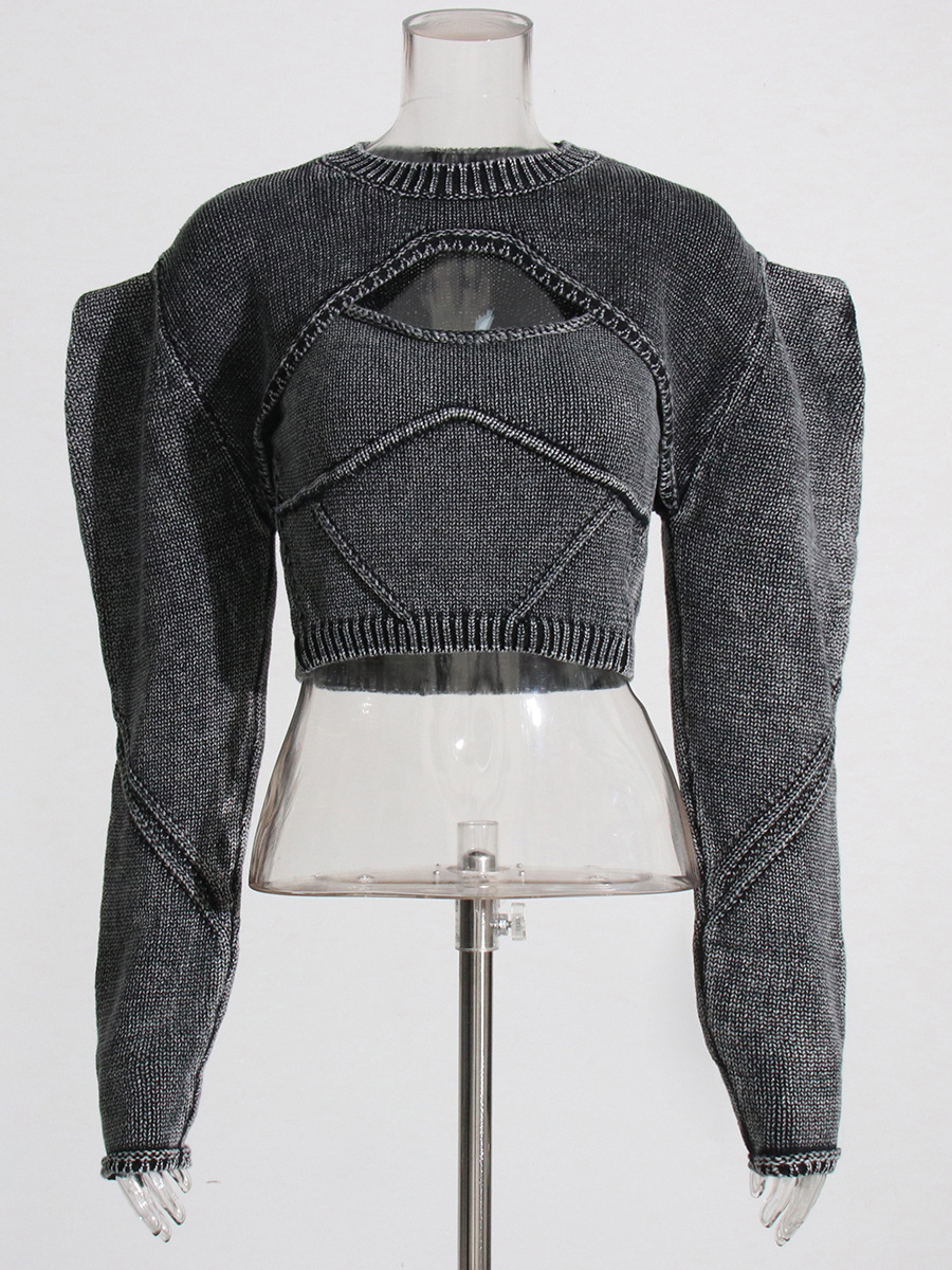 Round Neck Knitted Two-Piece Slim-Fit Do-Over Sweater