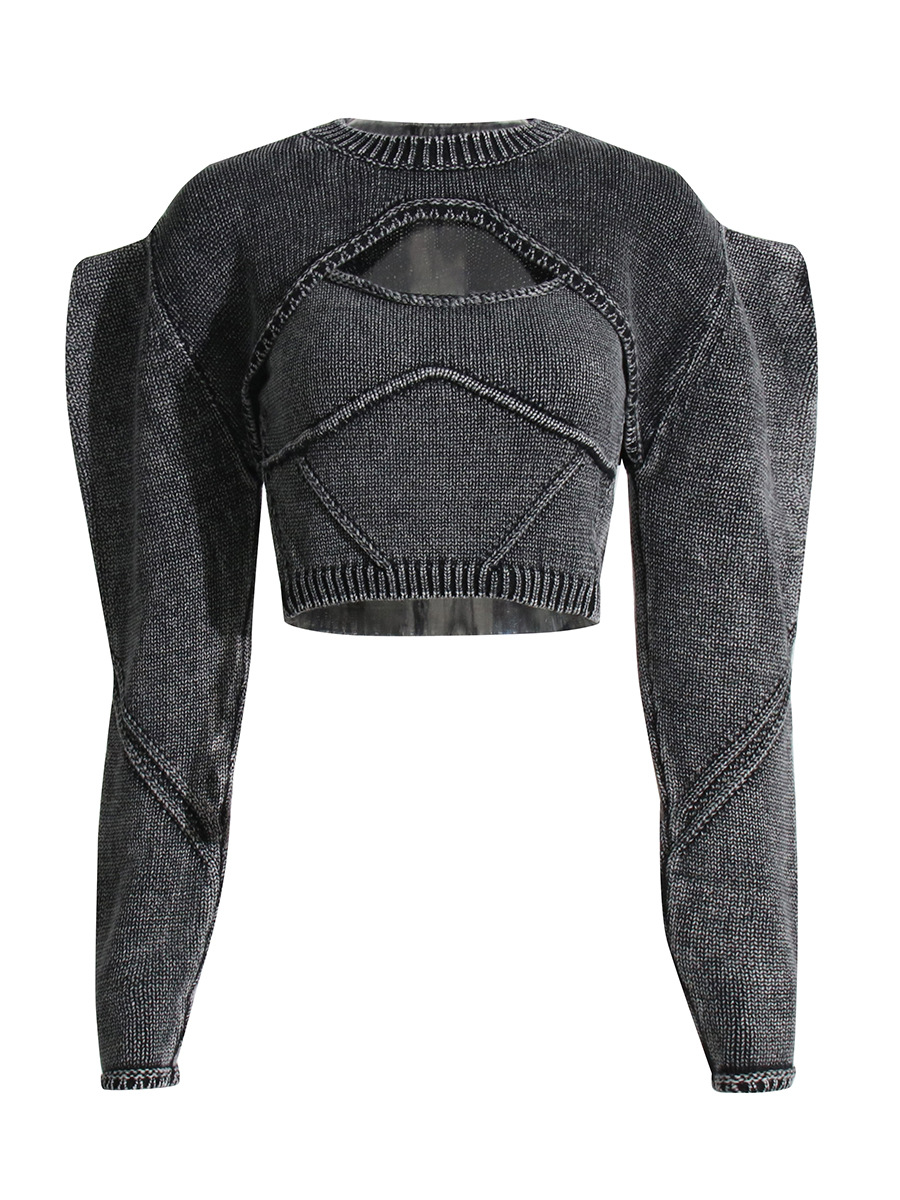 Round Neck Knitted Two-Piece Slim-Fit Do-Over Sweater