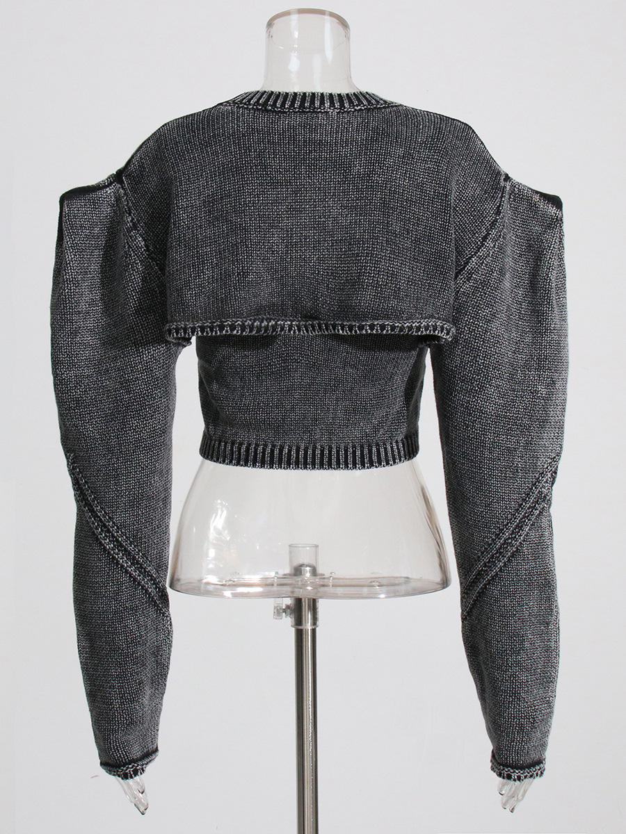 Round Neck Knitted Two-Piece Slim-Fit Do-Over Sweater