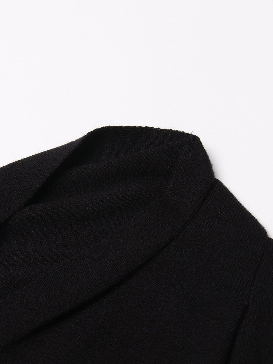 Scoop Strapless Long Sleeve Asymmetric Knit Sweater