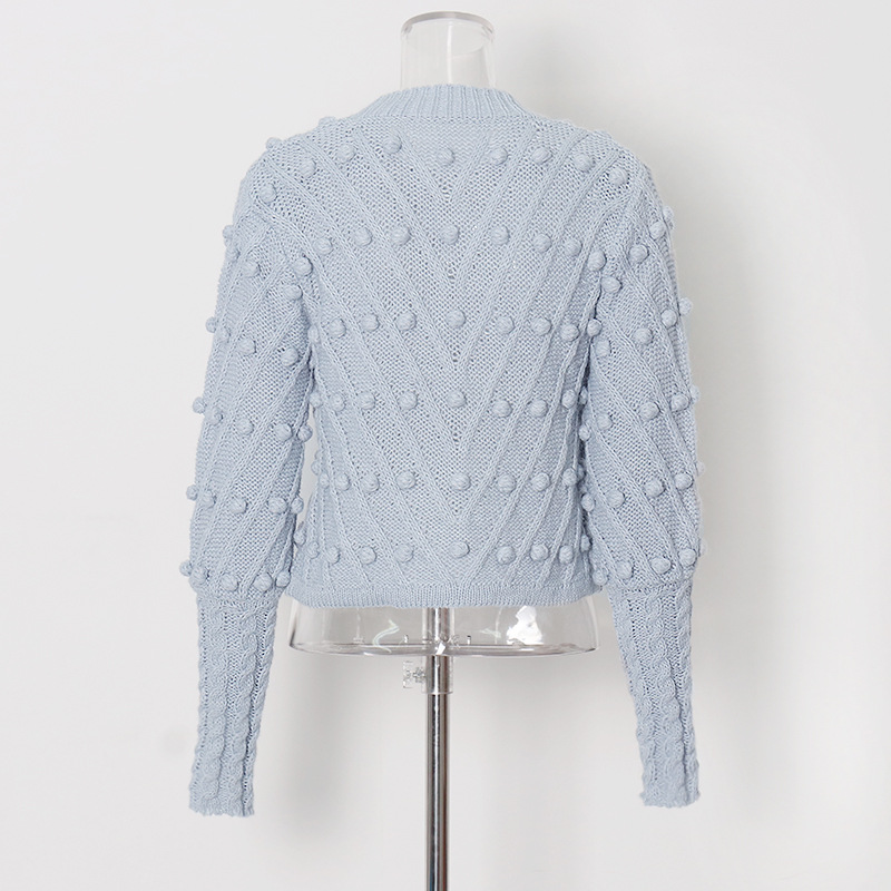 Sheep Leg Sleeves Three-Dimensional Ball Knitted Tops
