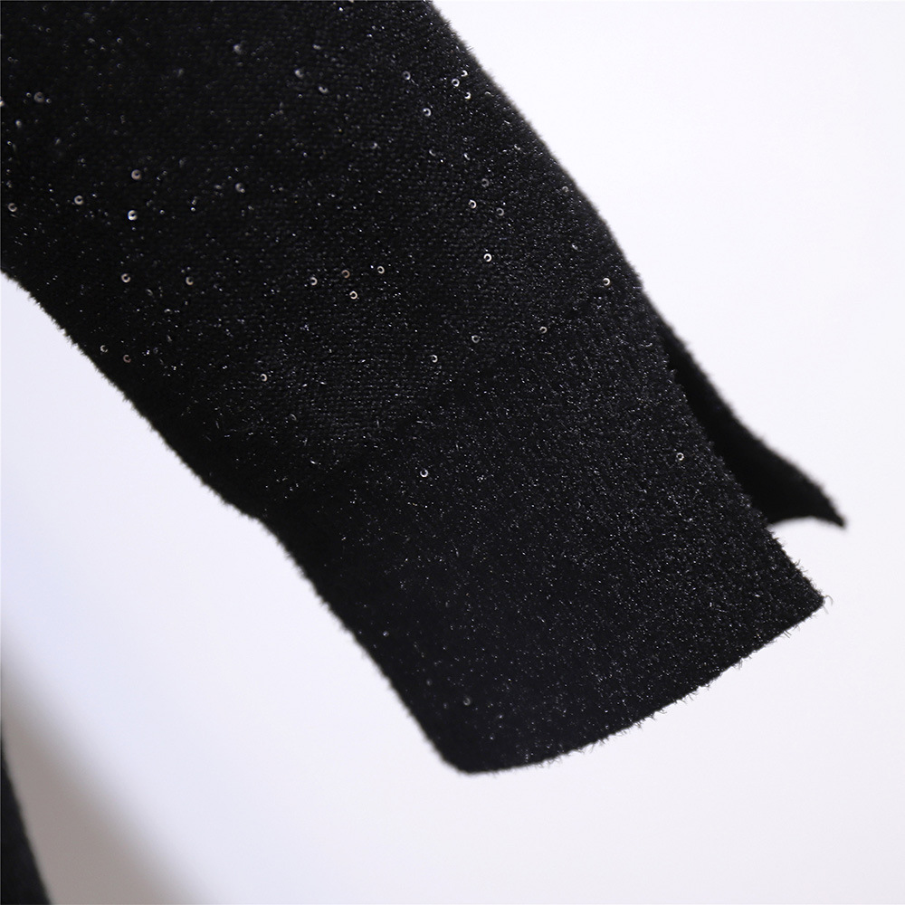 V-Neck Knitted Sweater Mid-Length Women'S Sweater