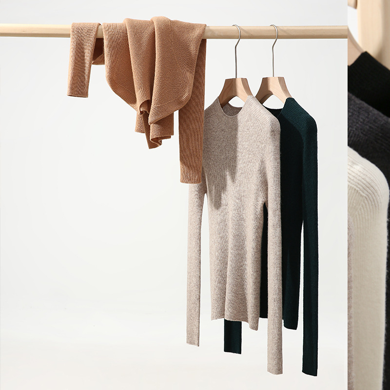Wool Round Neck Knitted Ladies Long Sleeve Bottoming Shirt