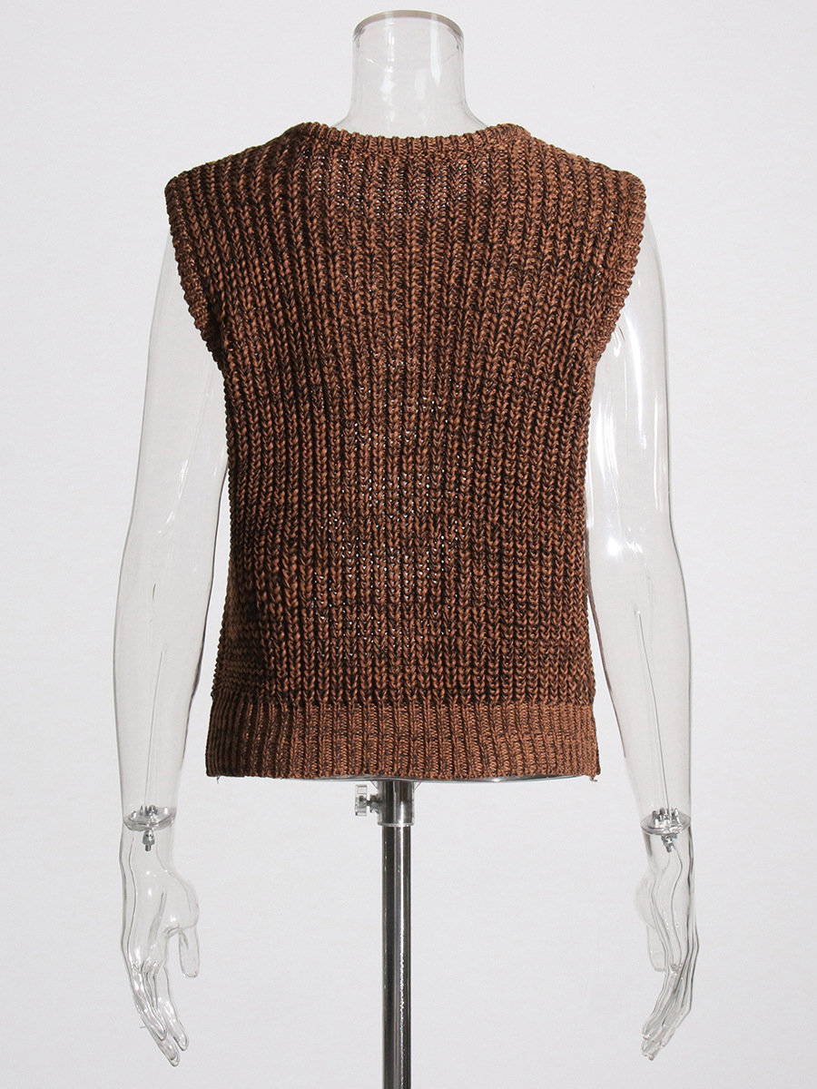 Round Neck To Repair Patchwork Hollow Undershirt