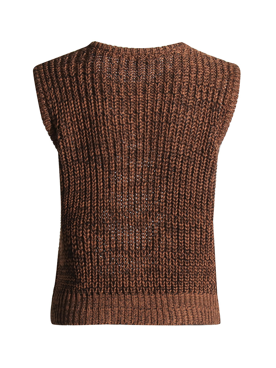 Round Neck To Repair Patchwork Hollow Undershirt