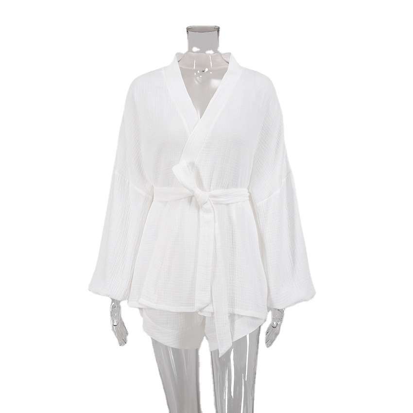 Long-Sleeved Nightgown Comfortable Double Yarn