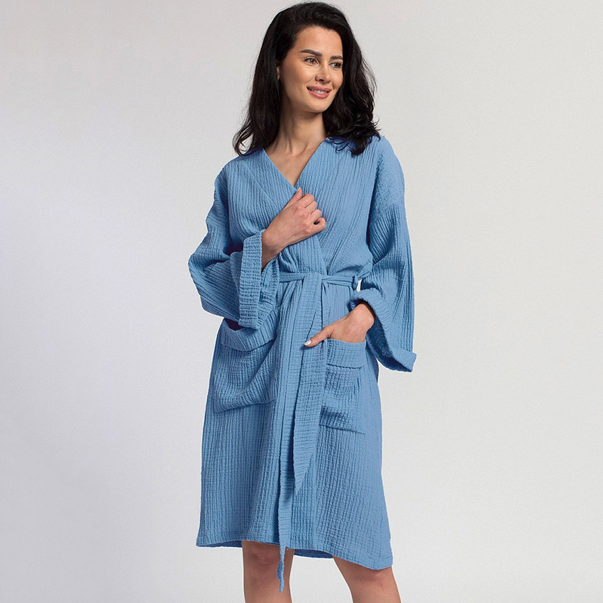 Long-Sleeved Cardigan Double Gauze Pajamas