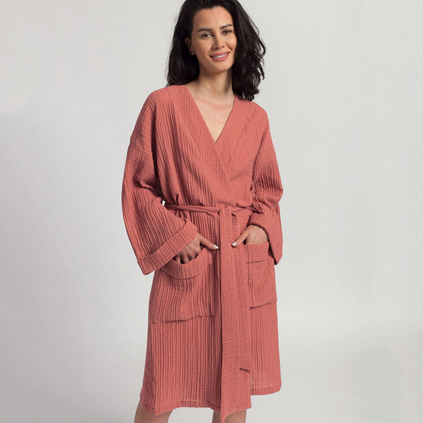 Long-Sleeved Cardigan Double Gauze Pajamas