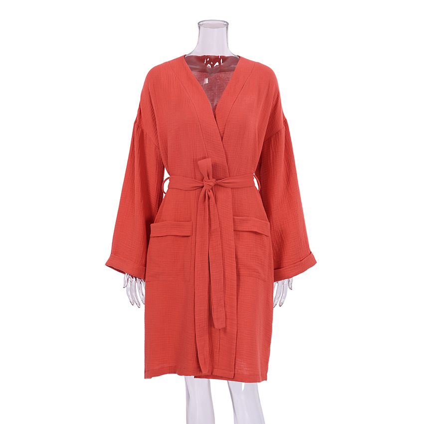 Long-Sleeved Cardigan Double Gauze Pajamas