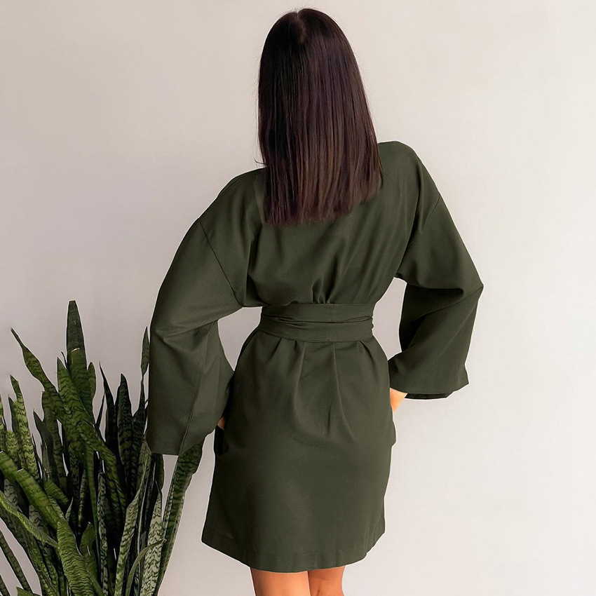 Loose Comfort Cardigan Strapping Robe