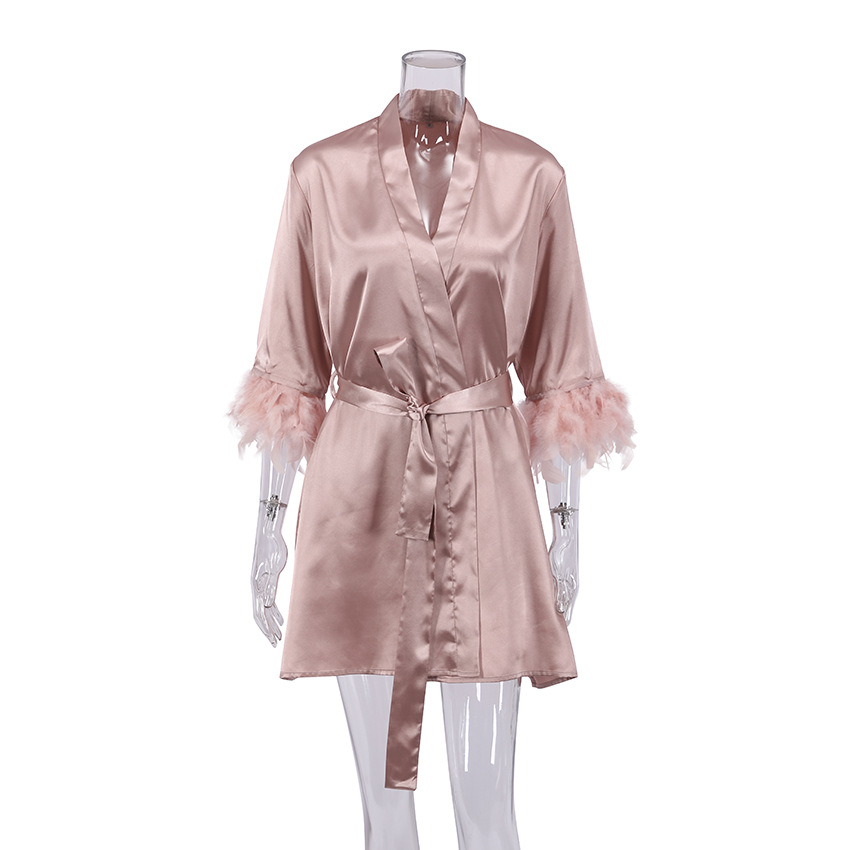 Pink Feather Short Nightgown
