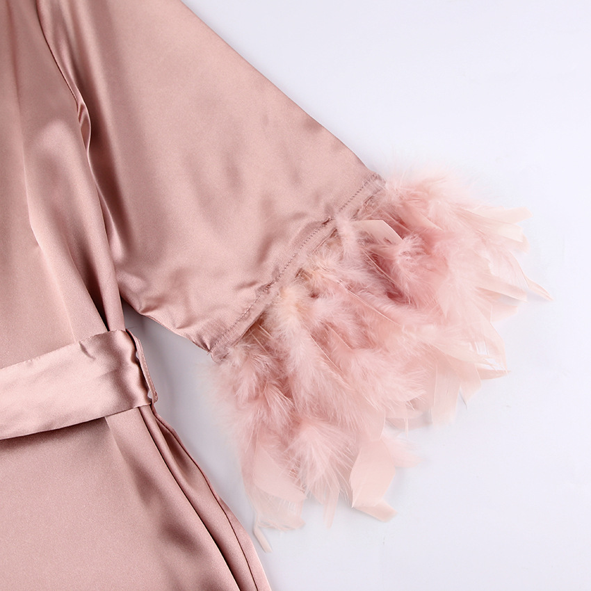 Pink Feather Short Nightgown