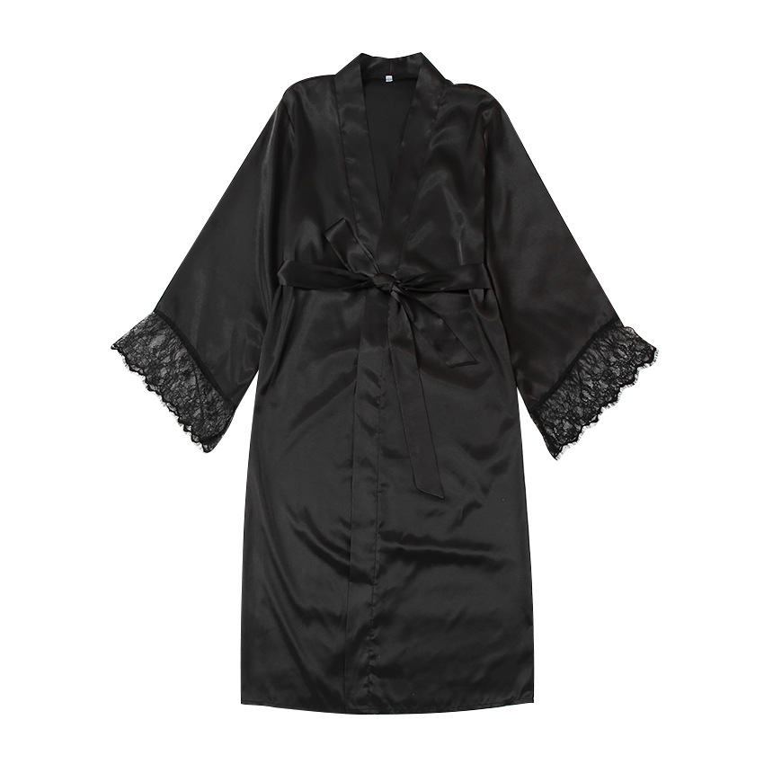 Robe Lace Simulation Silk Noble Temperament Nightgown
