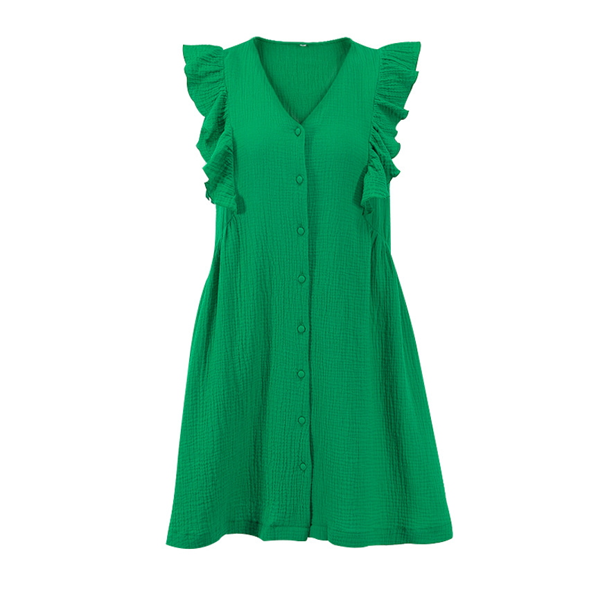 Sleeveless Ruffle One-Piece Pajamas