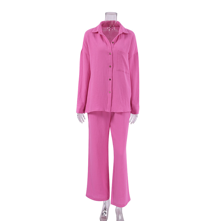 American Shirt Crepe Cotton Pajamas Loose Pants