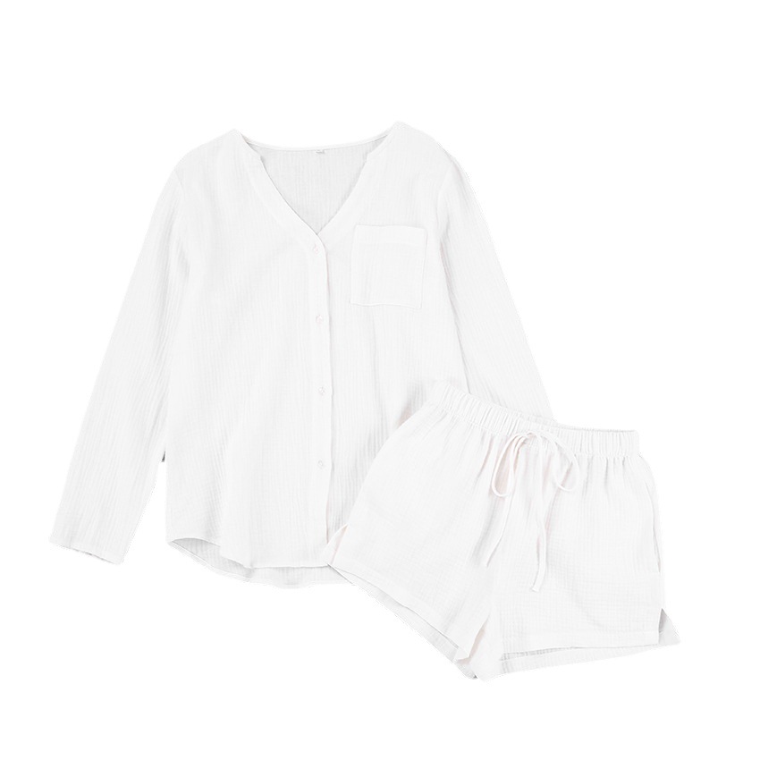 Double Gauze Long-Sleeved Shorts Air-Conditioning