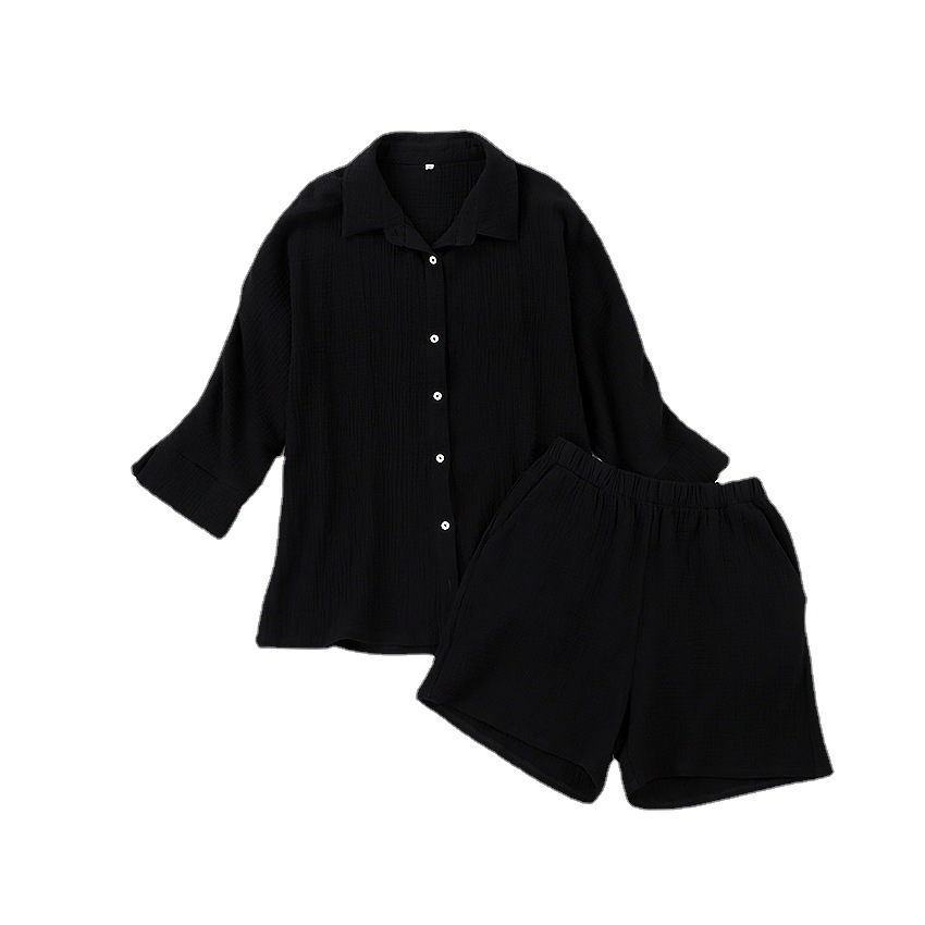 Dress Thin Casual Crepe Cotton Pajamas
