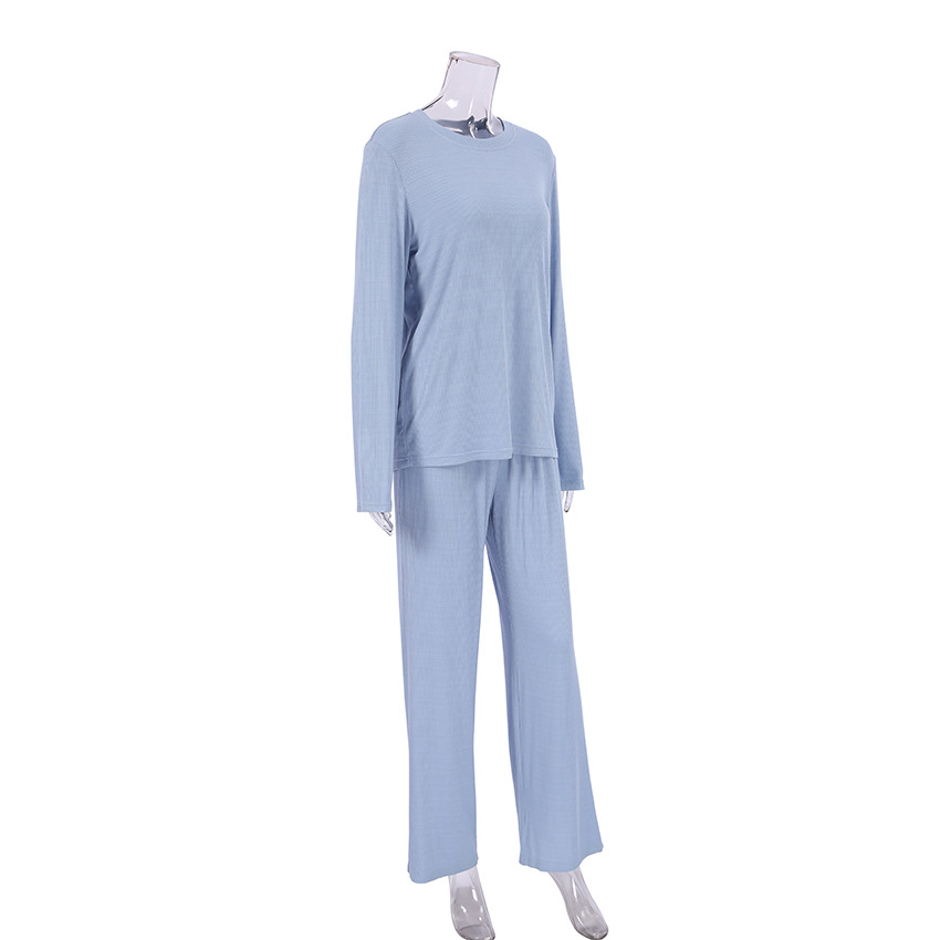 Knitted Long-Sleeved Pajamas Cotton Silk Loose
