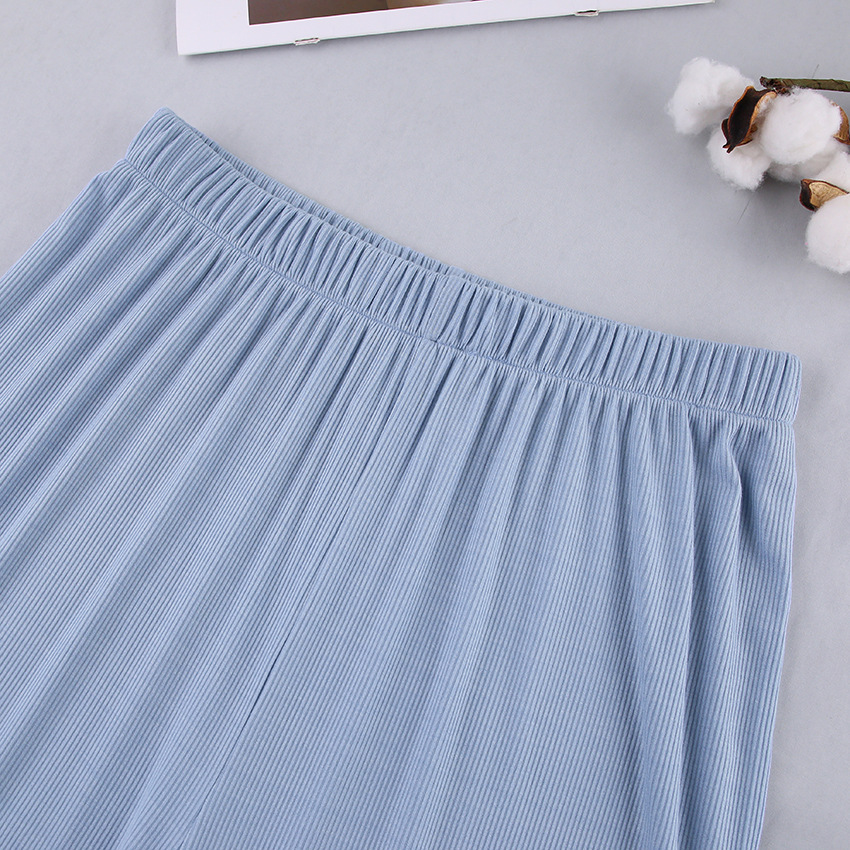 Knitted Long-Sleeved Pajamas Cotton Silk Loose