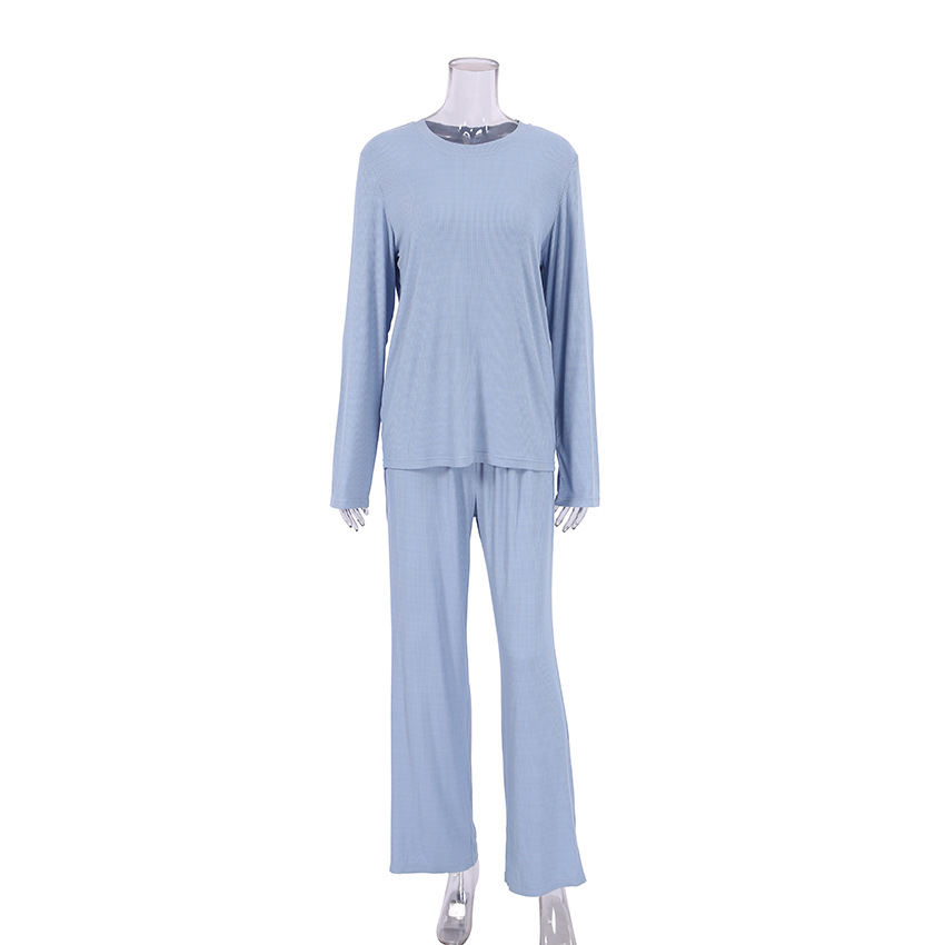 Knitted Long-Sleeved Pajamas Cotton Silk Loose