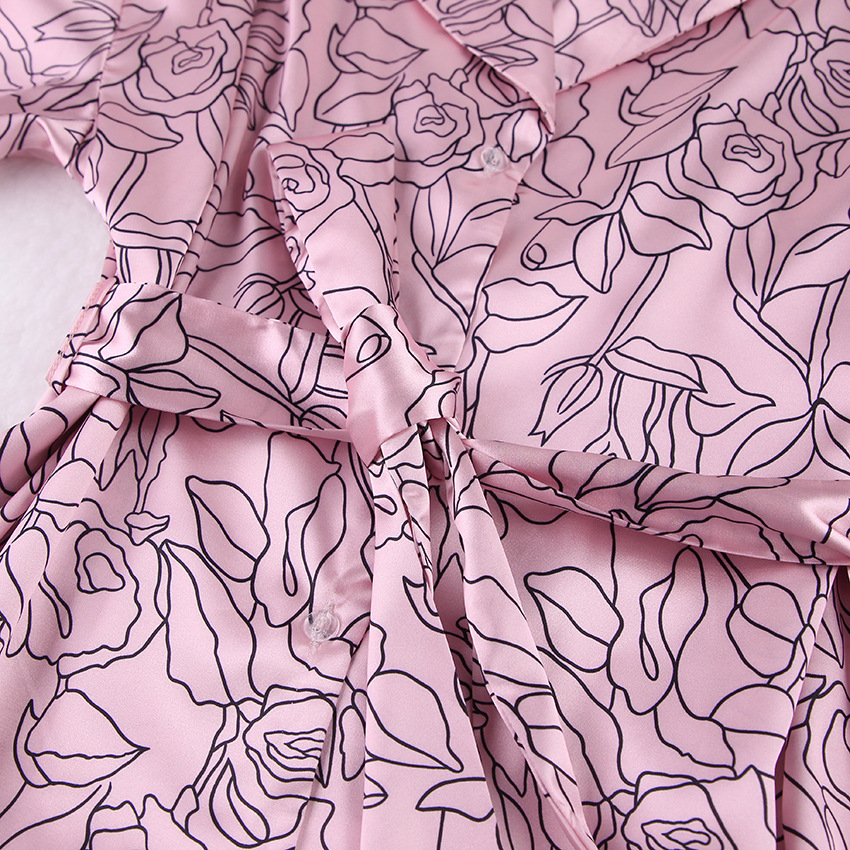Pajama Textured Printed Silk Feather Pants