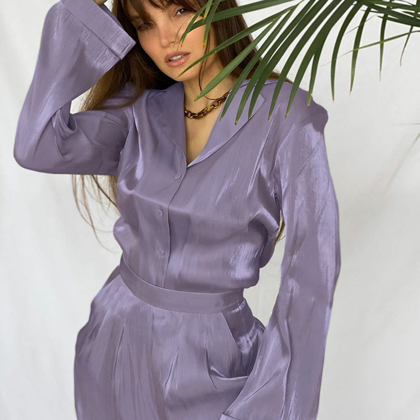 Pajamas Satin Pajama Pants With Long Sleeves