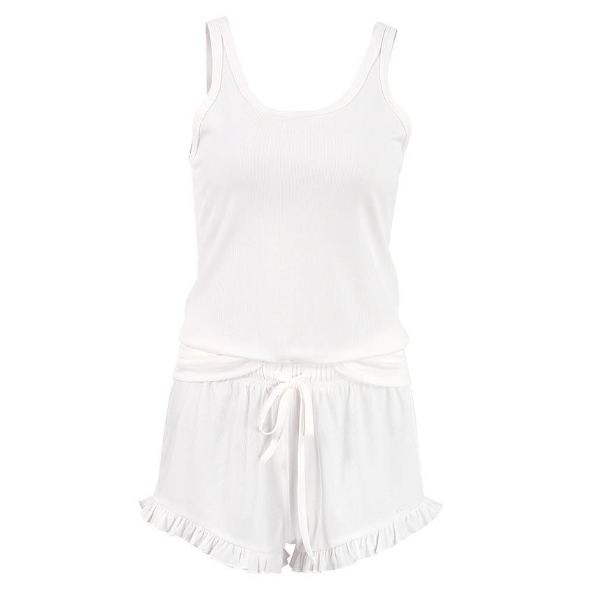 Ribbed Ice Silk Sports Pajamas Undershirt Cool Feeling Shorts