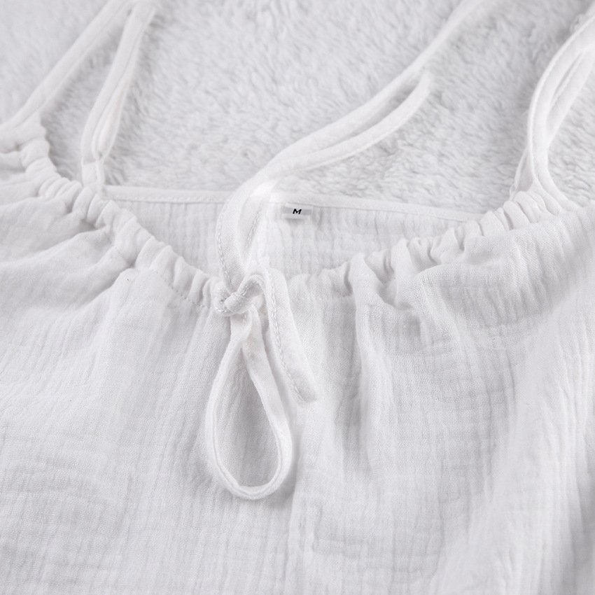 Sexy Hanging Neck Undershirt Pajamas Sleeveless Double Yarn Shorts