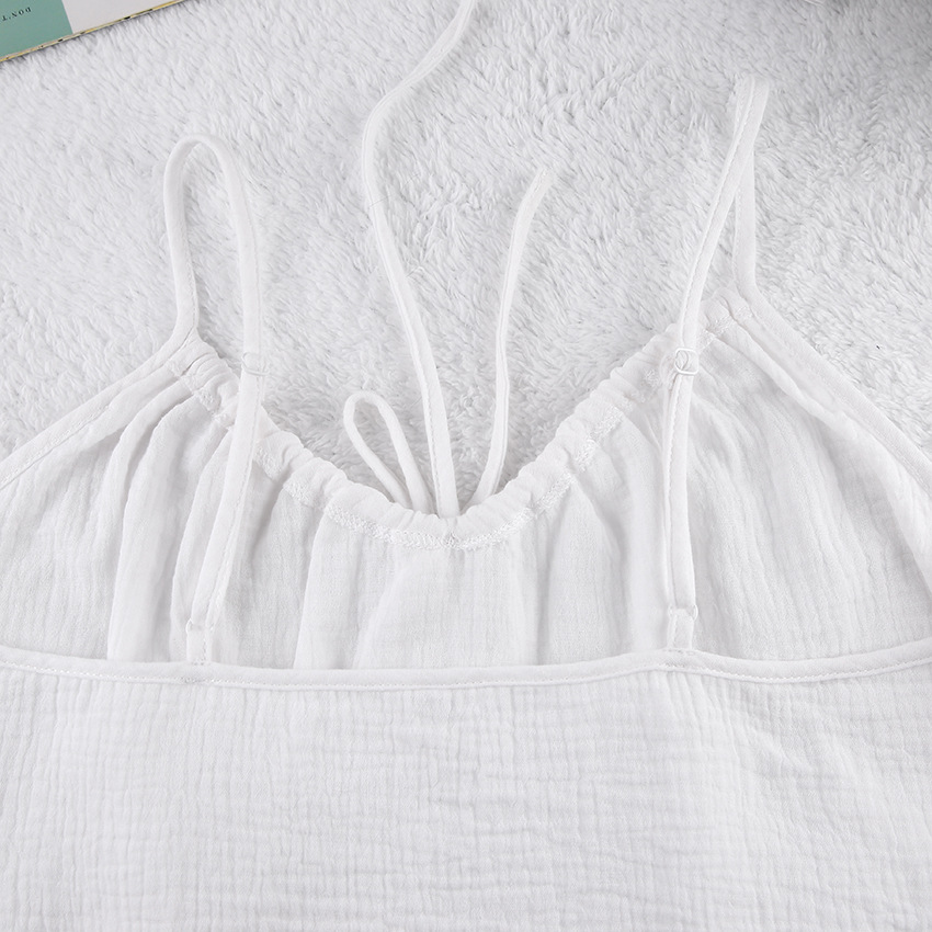 Sexy Hanging Neck Undershirt Pajamas Sleeveless Double Yarn Shorts