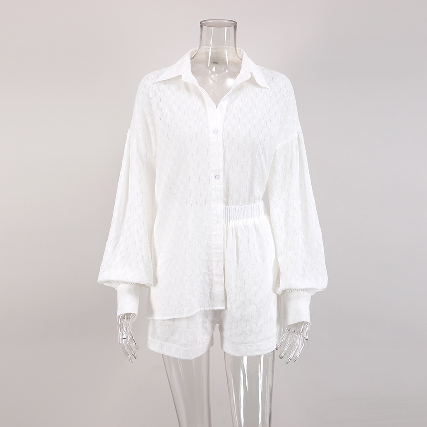 Shirt Pajamas Jacquard Sexy Hollow Shorts
