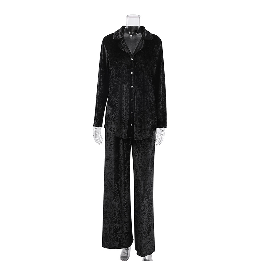 Velvet Warm Long-Sleeved Long Pants Pajamas