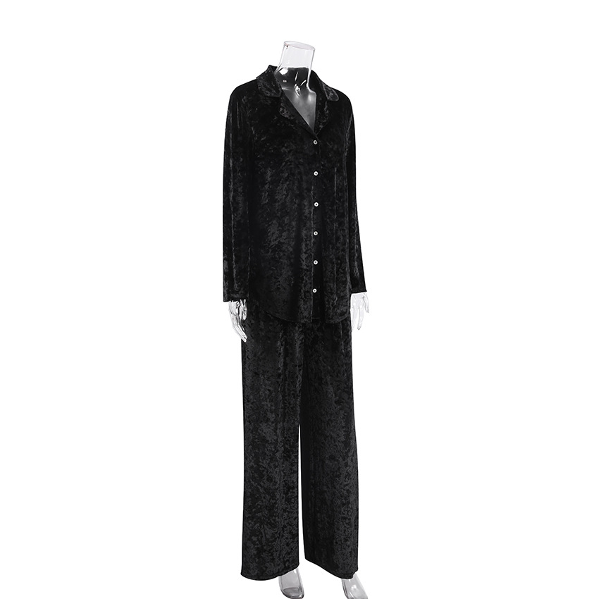 Velvet Warm Long-Sleeved Long Pants Pajamas