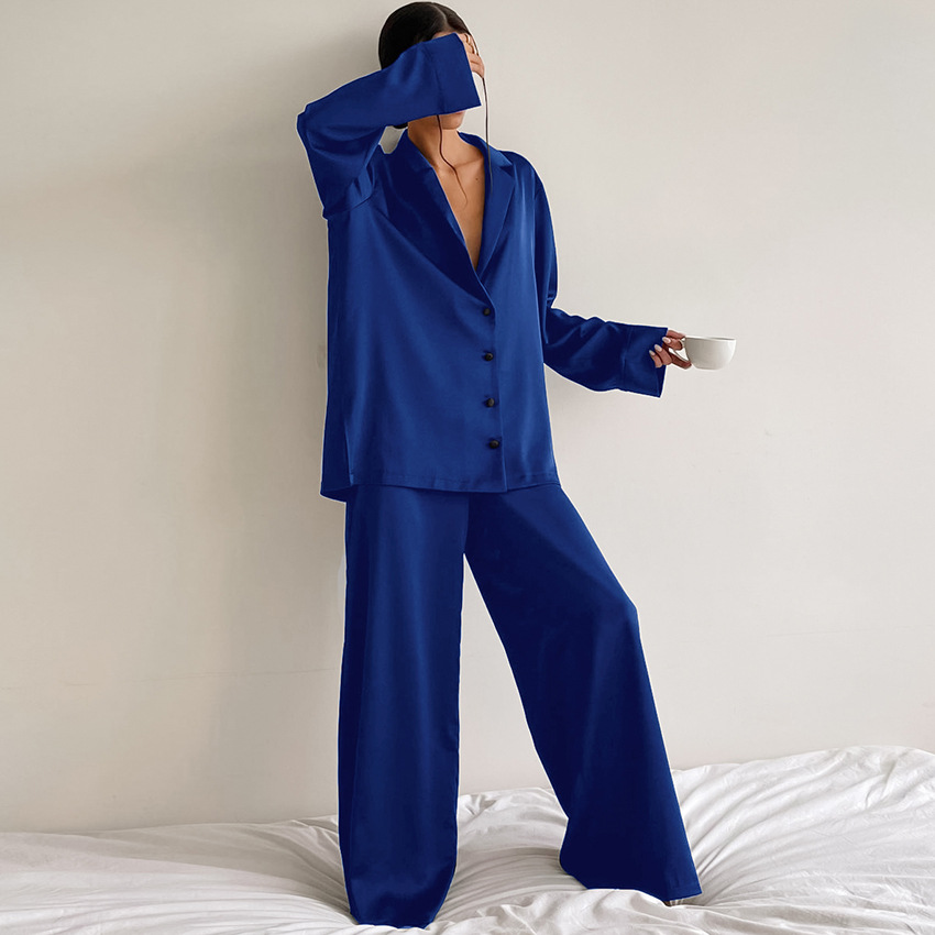 Women'S Home Wear Long-Sleeved Simulation Silk Thin Suit