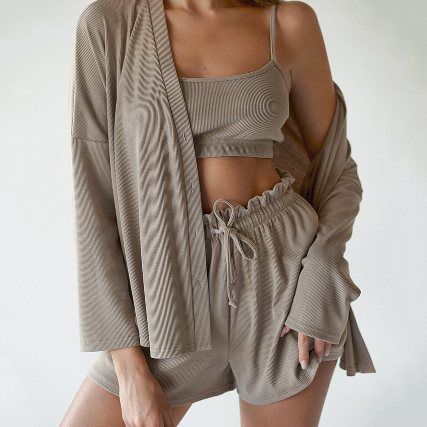 Wrap Shorts Ice Silk Comfortable Nightgown