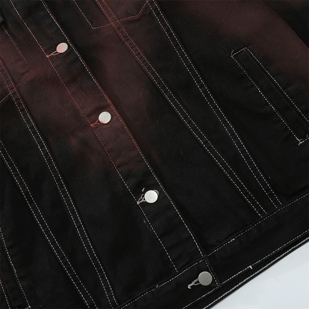 Airbrush Series Bright Line Denim Jacket For Men