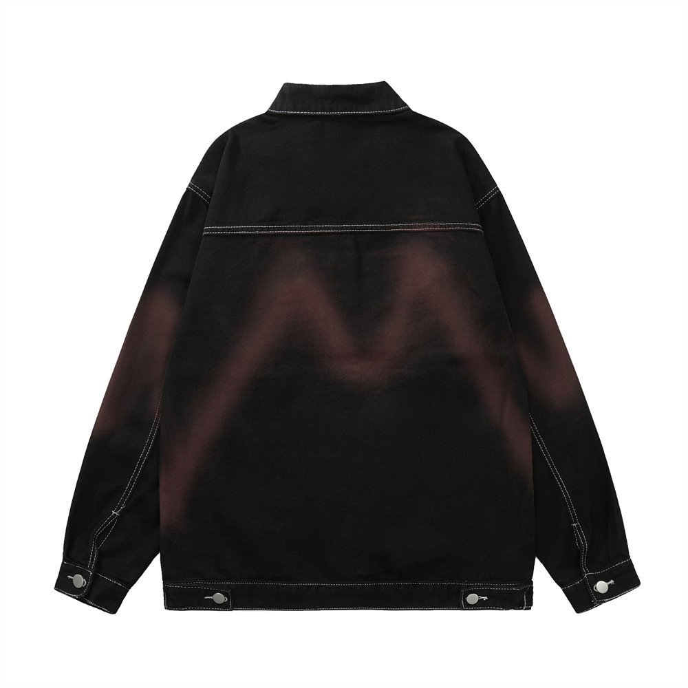 Airbrush Series Bright Line Denim Jacket For Men