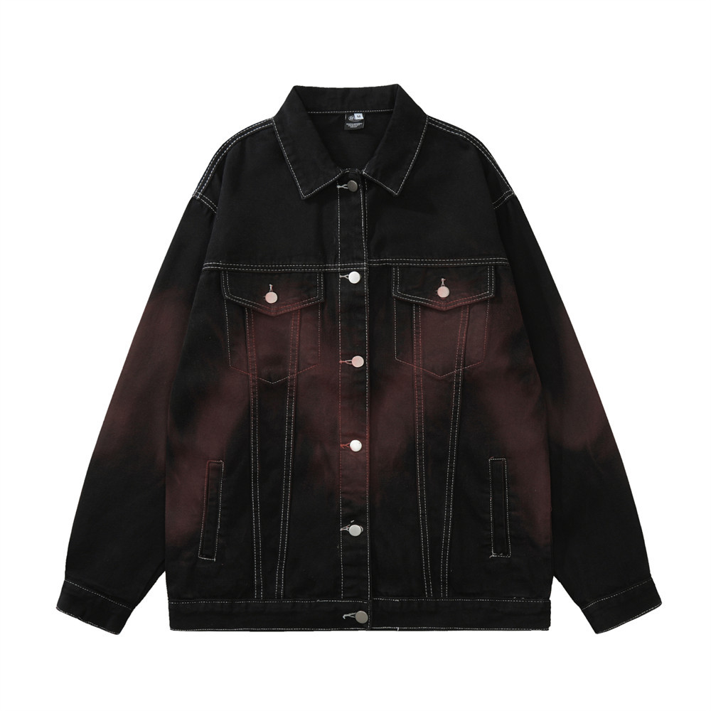 Airbrush Series Bright Line Denim Jacket For Men