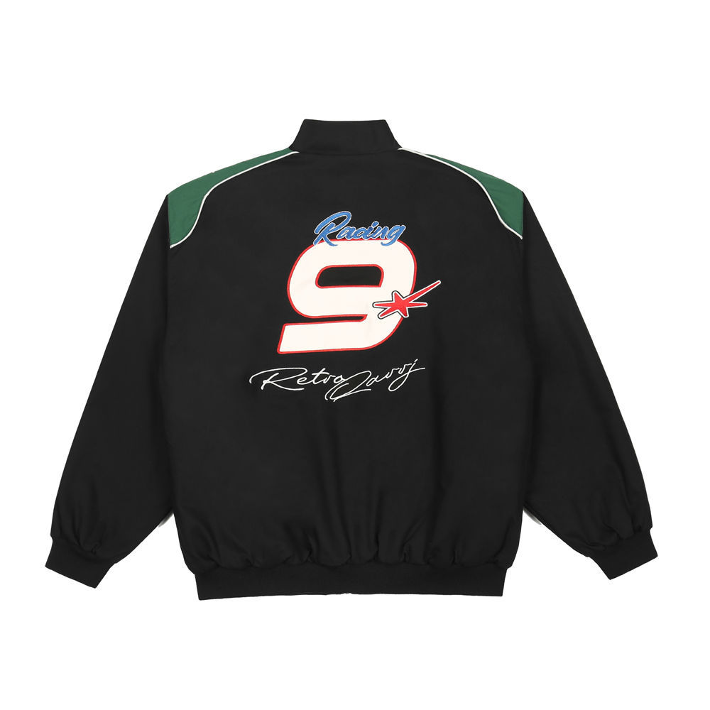 Alphabet Embroidered Biker Jacket