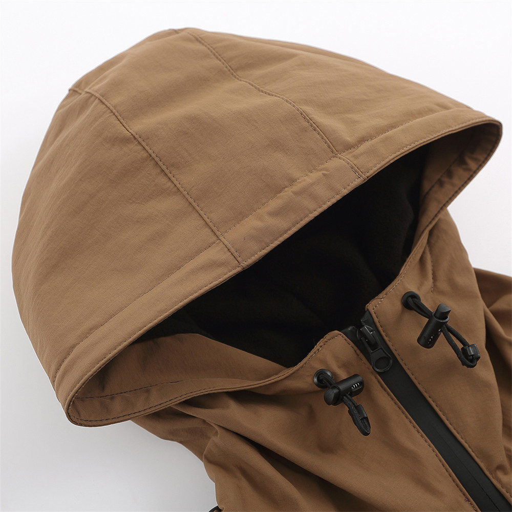 Casual Workwear Jacket Collision Color Stitching Hooded Jacket