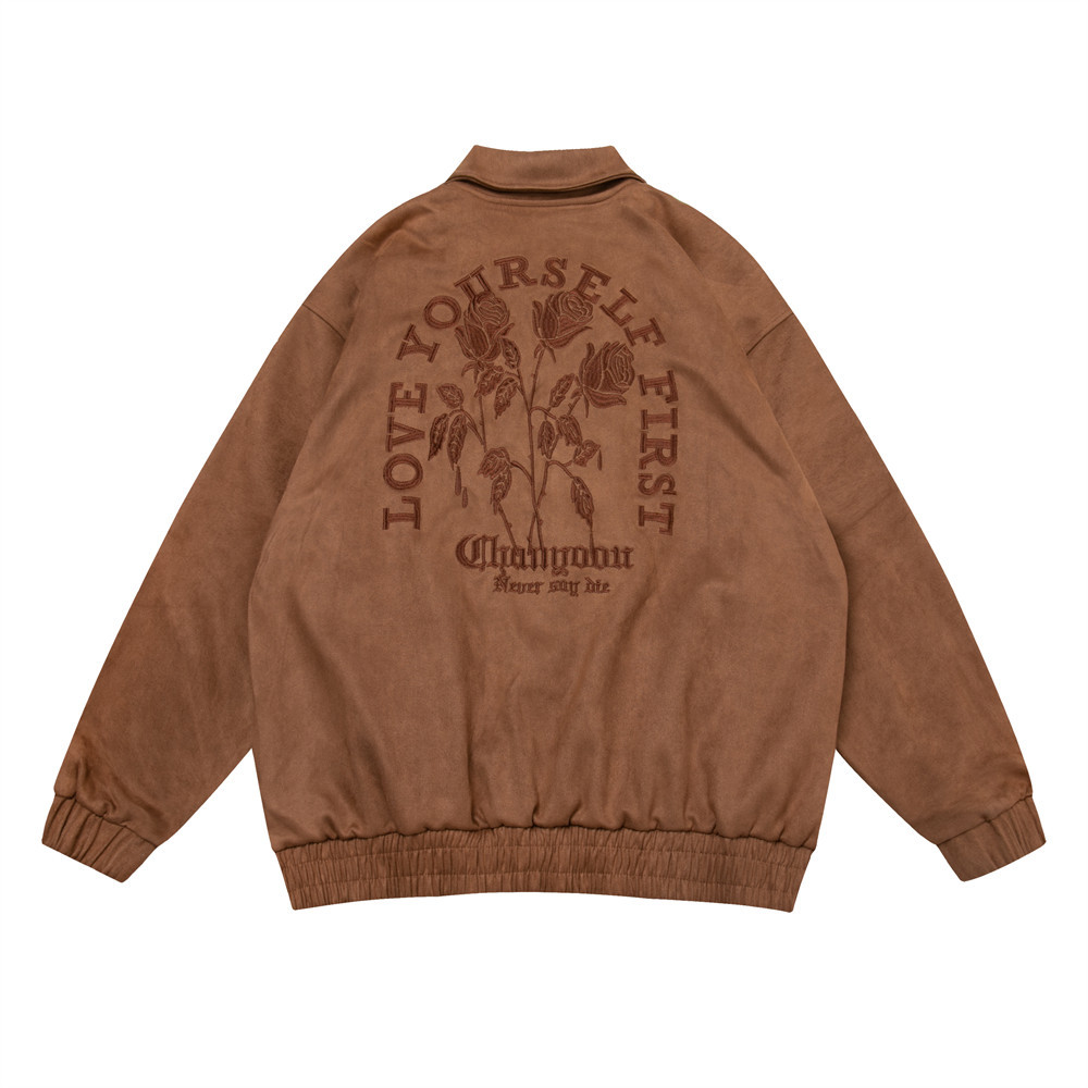 Collision Color Pu Leather Jacket Embroidered Letters Plus Cotton Jacket