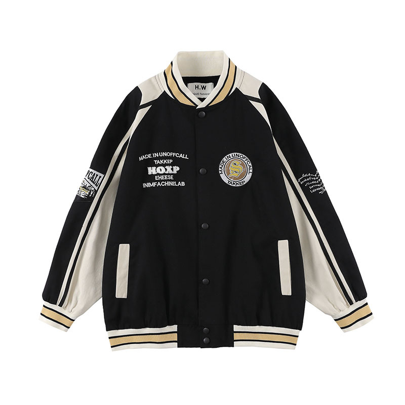 Collision Splicing Biker Jacket For Men