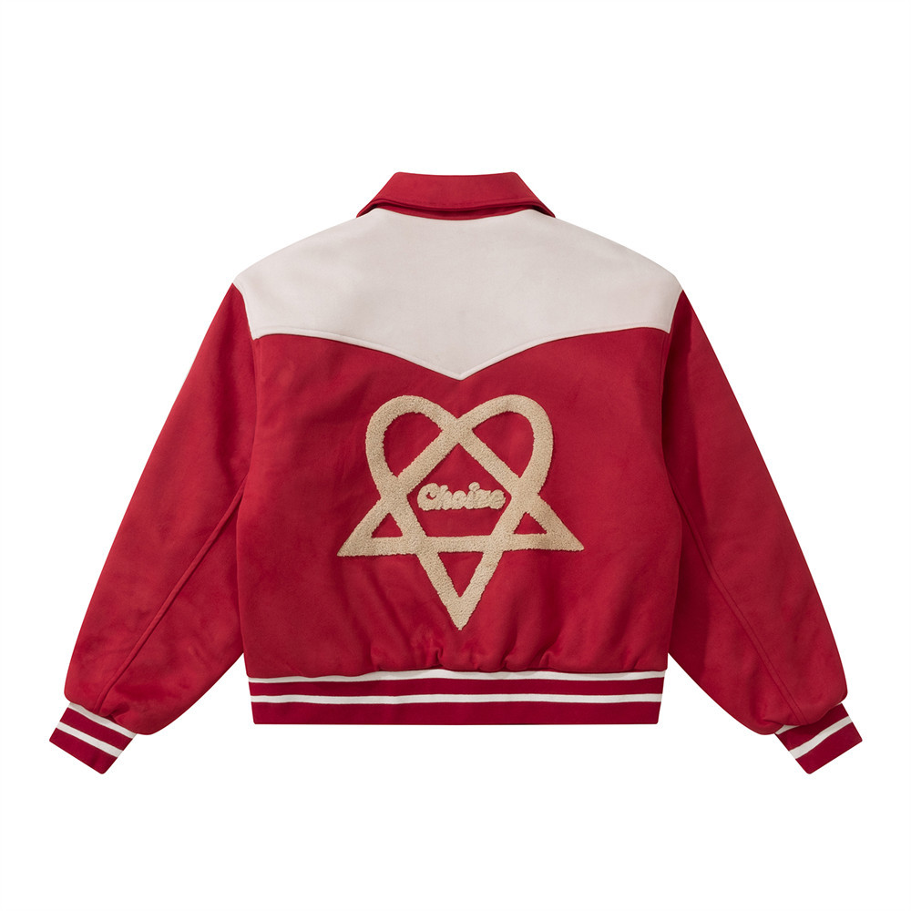 Color Blocking Embroidered Cotton Jacket For Men