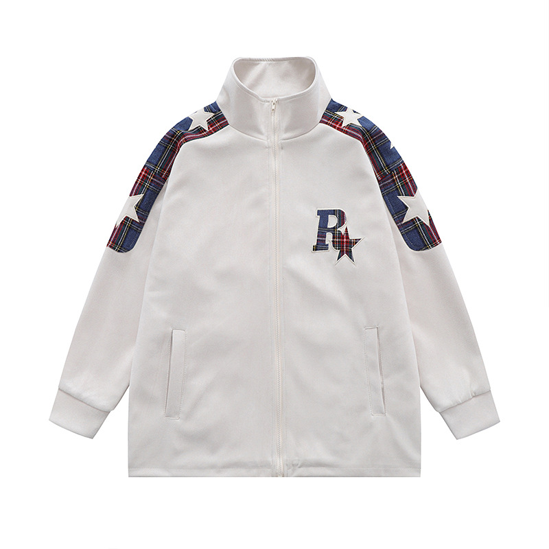 Creative Five-Pointed Star Patch Embroidery Jacket For Men