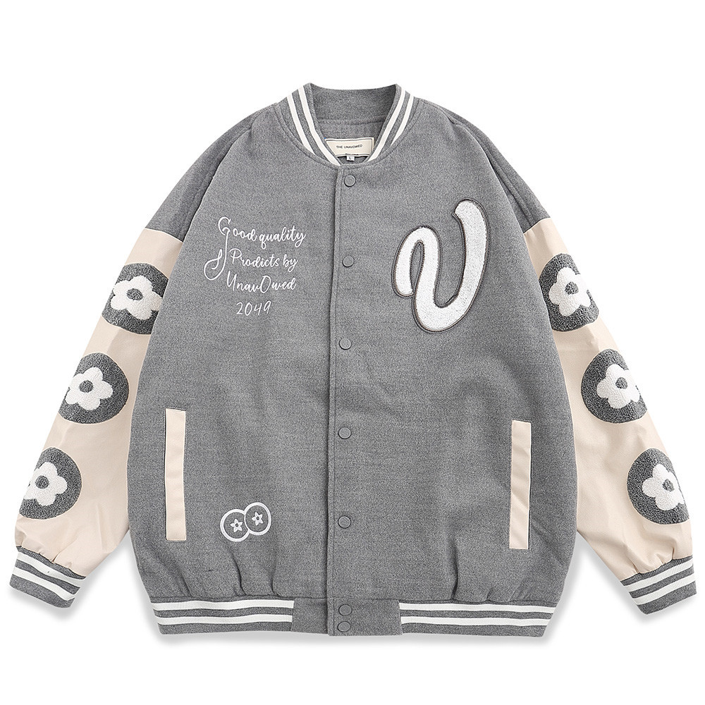 Design Niche Flocked Floral Embroidered Jacket
