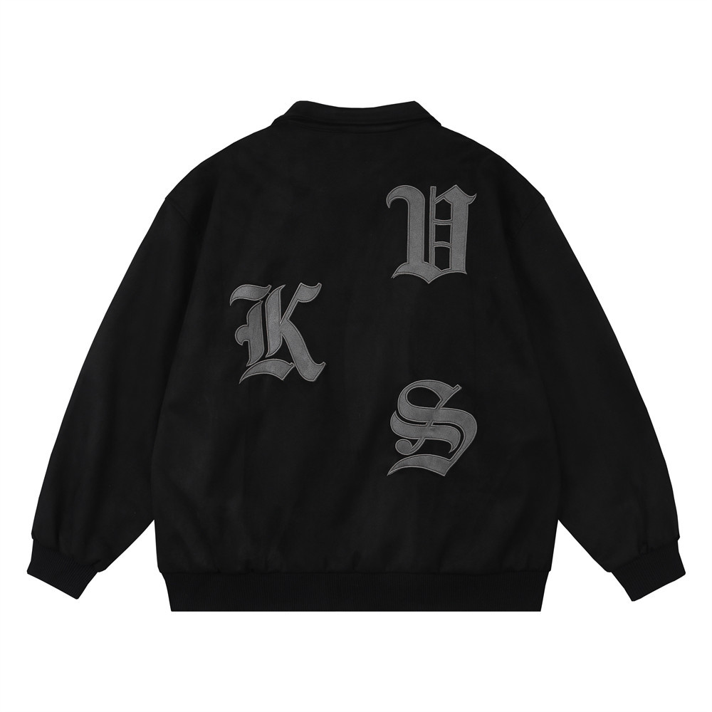 Embroidered Letters Baseball Jacket Men'S Casual Loose Flight Jacket