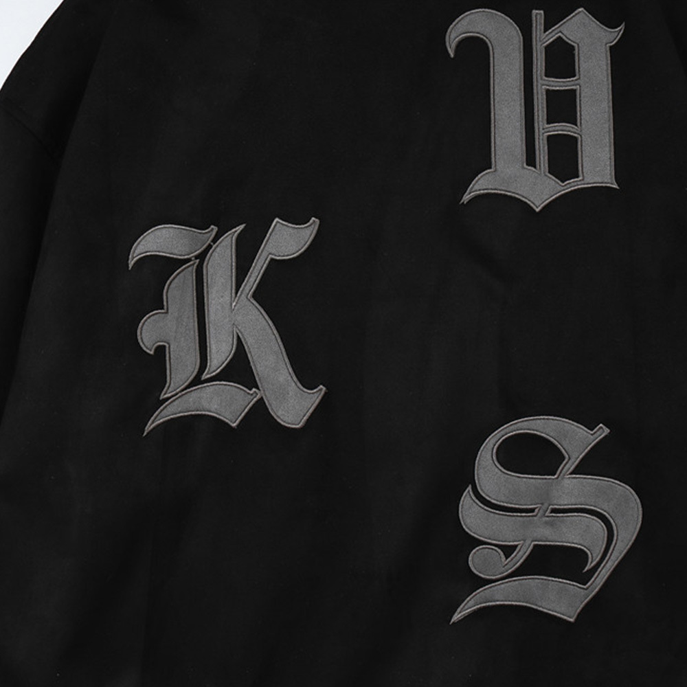 Embroidered Letters Baseball Jacket Men'S Casual Loose Flight Jacket